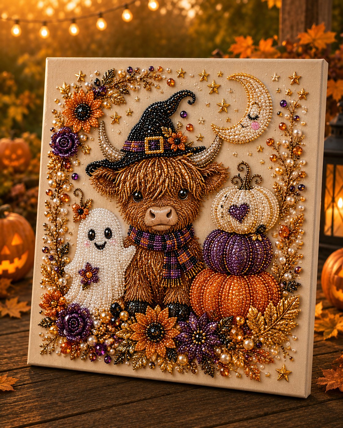 Highland Cattle fall pearl art DIY kit