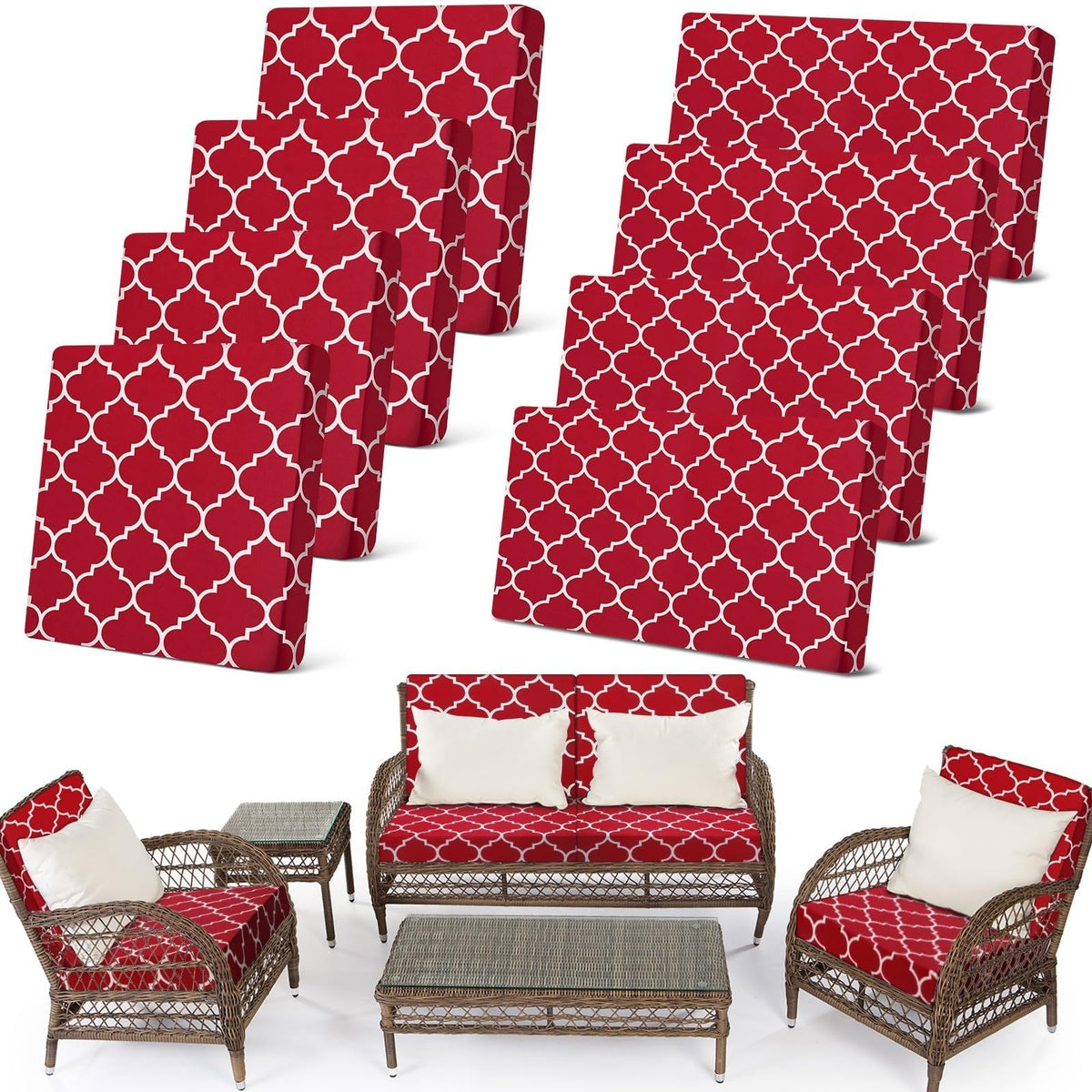🔥70% OFF TODAY🔥 Outdoor Patio Sofa Cushion Covers 🛋️☀️ Stretch Seat Covers for Patio Chairs, Sofa & Garden Furniture