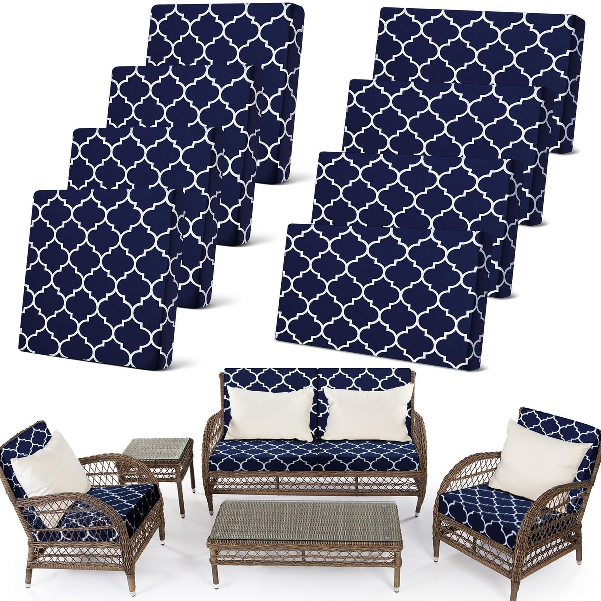 🔥70% OFF TODAY🔥 Outdoor Patio Sofa Cushion Covers 🛋️☀️ Stretch Seat Covers for Patio Chairs, Sofa & Garden Furniture