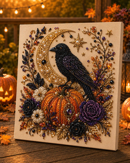 Raven Dark Forest Halloween pearl art DIY kit