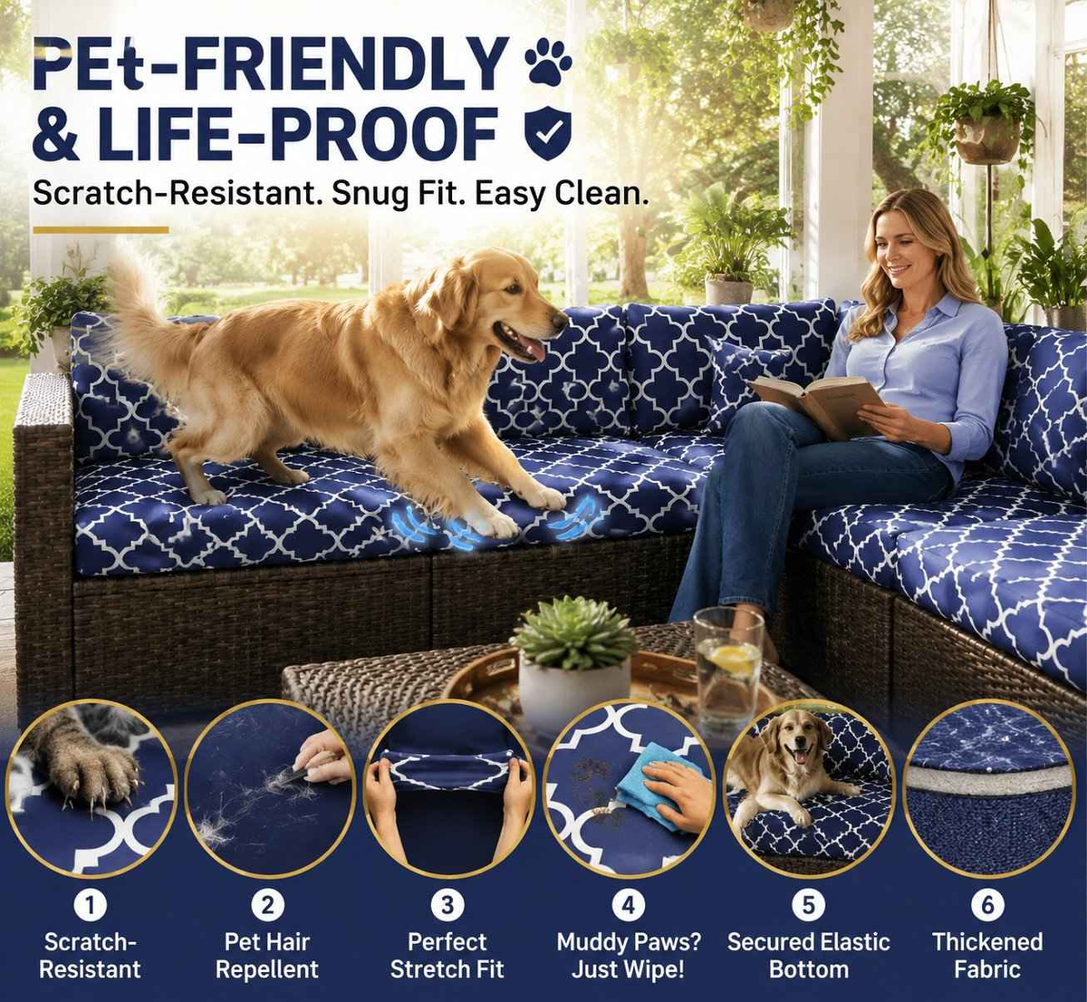 🛋️ Outdoor Patio Sofa Cushion Covers 🔥Free Shipping Worldwide